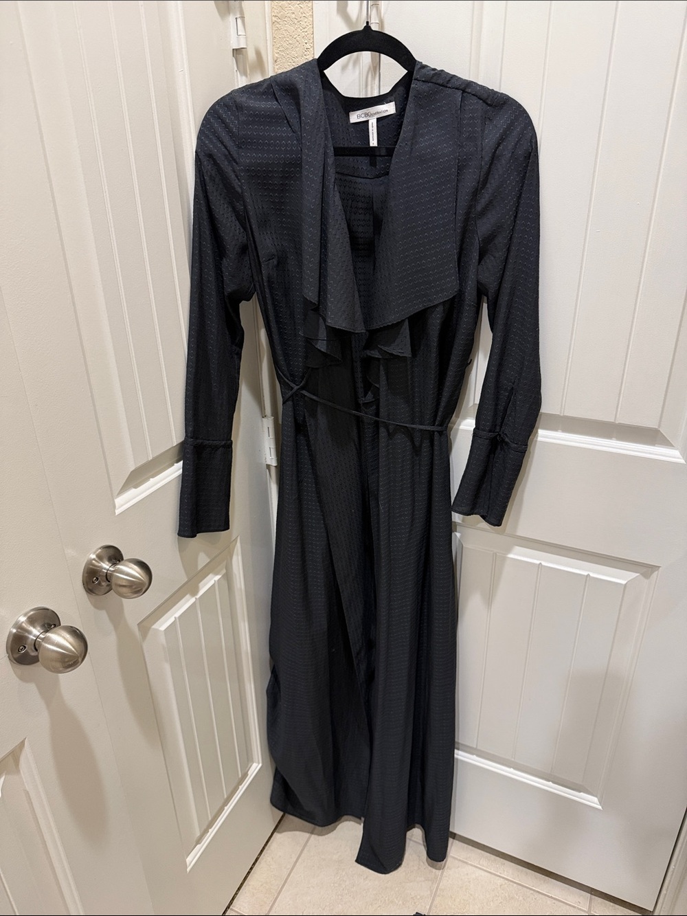 BCBGeneration Black Ruffle Front Maxi Dress